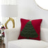 Handmade Christmas Pillow in Hand Felted Wool - Tree on Red - 20" / 14" - ARCADIA HOME